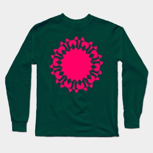 Pink flower digital art geometric Long Sleeve T-Shirt